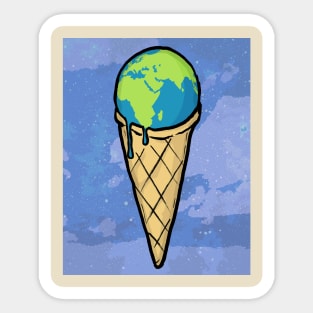 The world is melting Sticker